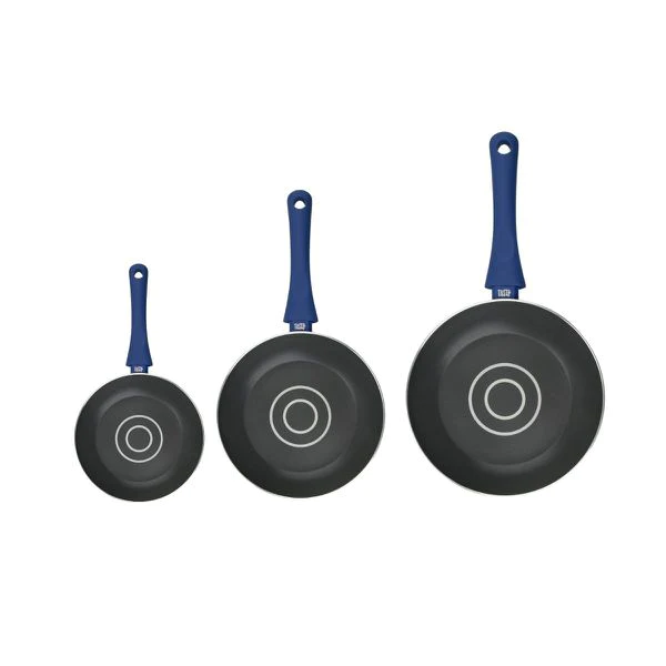 Set de 3 poêles à frire avec doseur d'huile 20 cm + 24 cm + 28 cm Cass