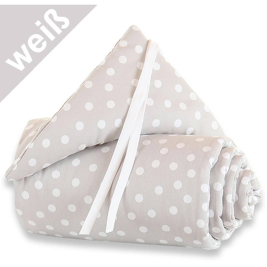babybay Nestchen Piqué Maxi Punkte weiß 168 x 24 cm