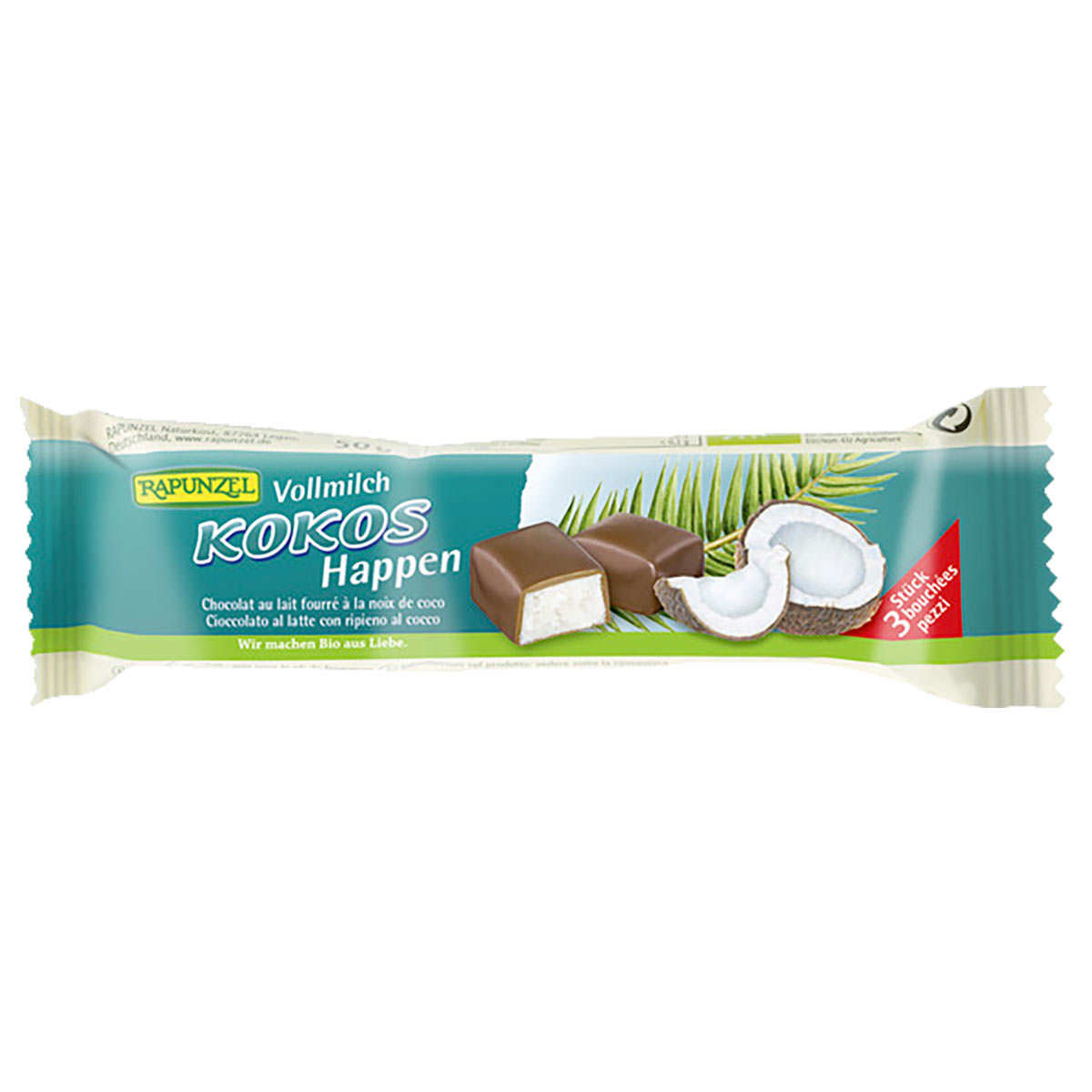 Bouchées au chocolat au lait fourré à la noix de coco