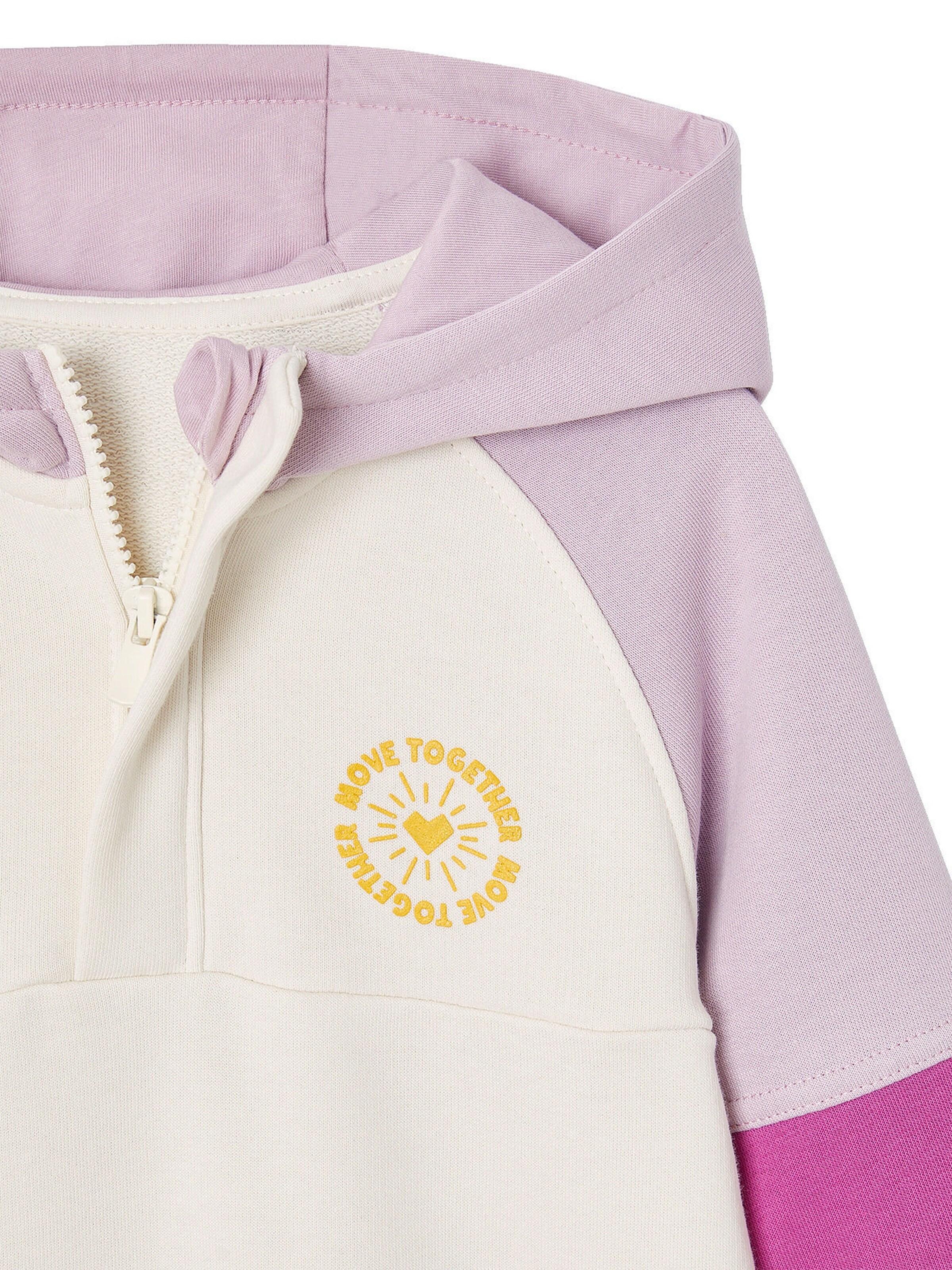 Vertbaudet Mädchen Sport-Kapuzensweatshirt im Colorblock-Style mit Recycling-Polyester lila