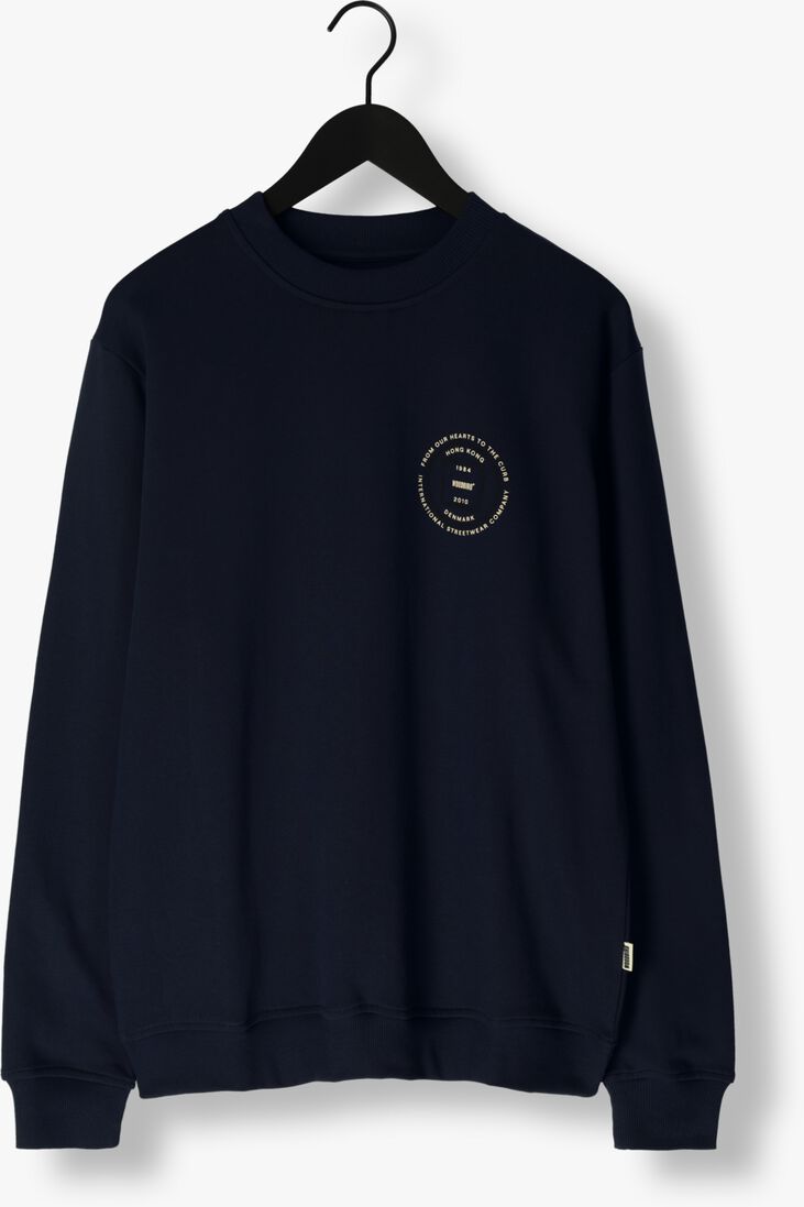 WOODBIRD donkerblauwe woodbird sweater wbjacs circel crew