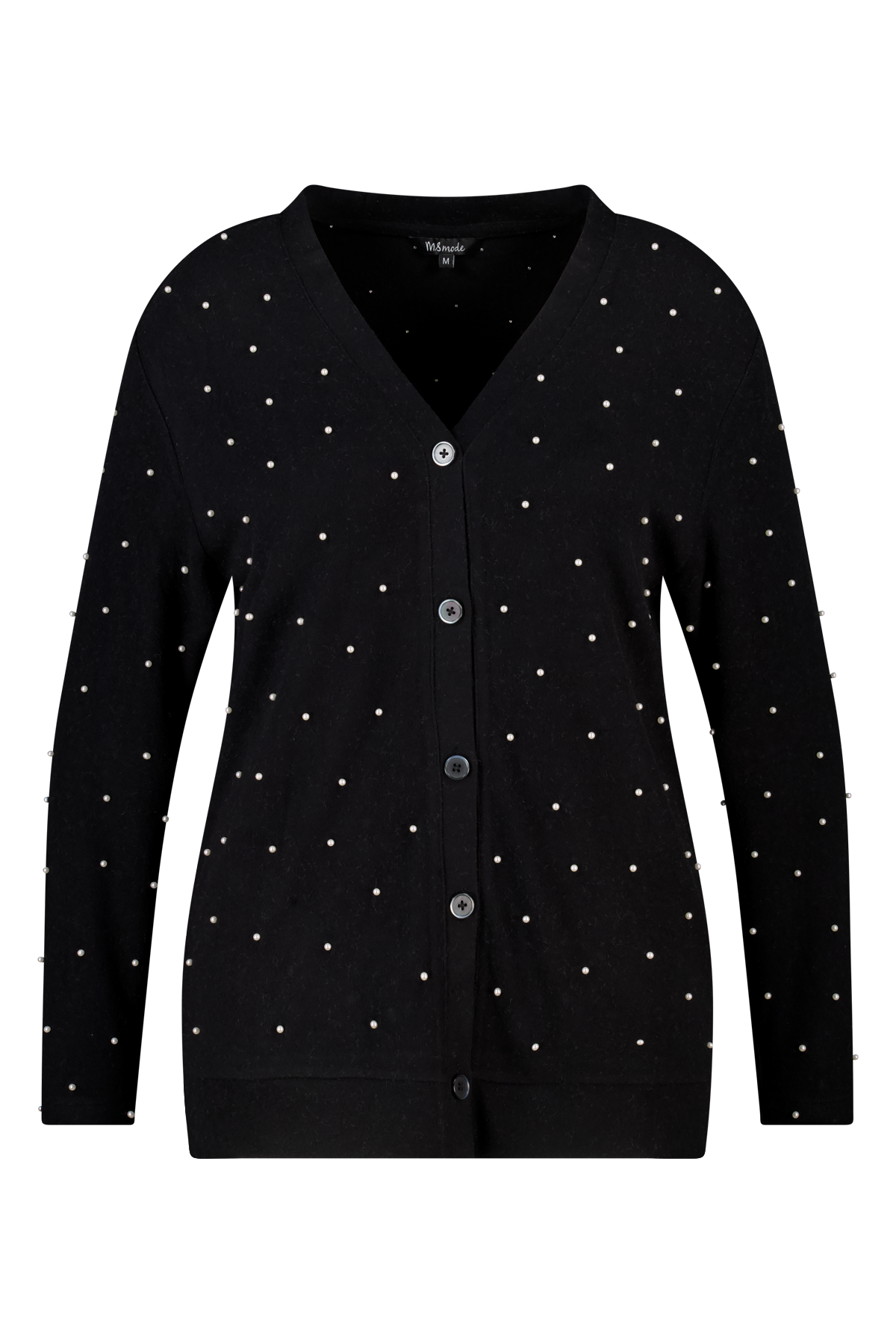 Vest met parels en knoopsluiting Zwart