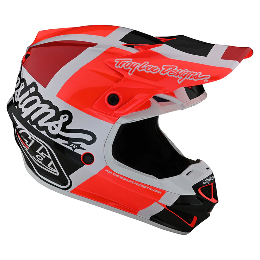 Troy Lee Designs - Casque SE4 Polyacrylite Quattro Orange / Blanc / Charcoal / Rouge