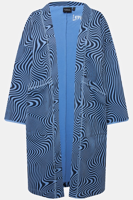 Loungewear-Langjacke, Oversized, offene Form, kuschelweich