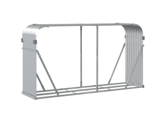 VIDAXL - Sac à outils Porte-bûches argenté 180x45x100 cm acier galvanisé