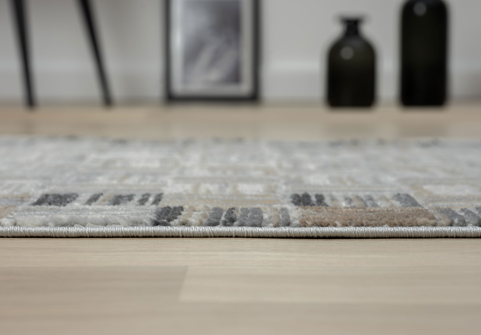 Teppich MY MOOD - creme-hellgrau - 80x150 cm