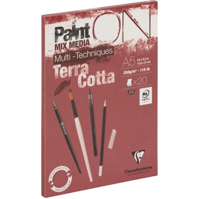 Bloc PaintON TERRACOTTA collé A5 20F