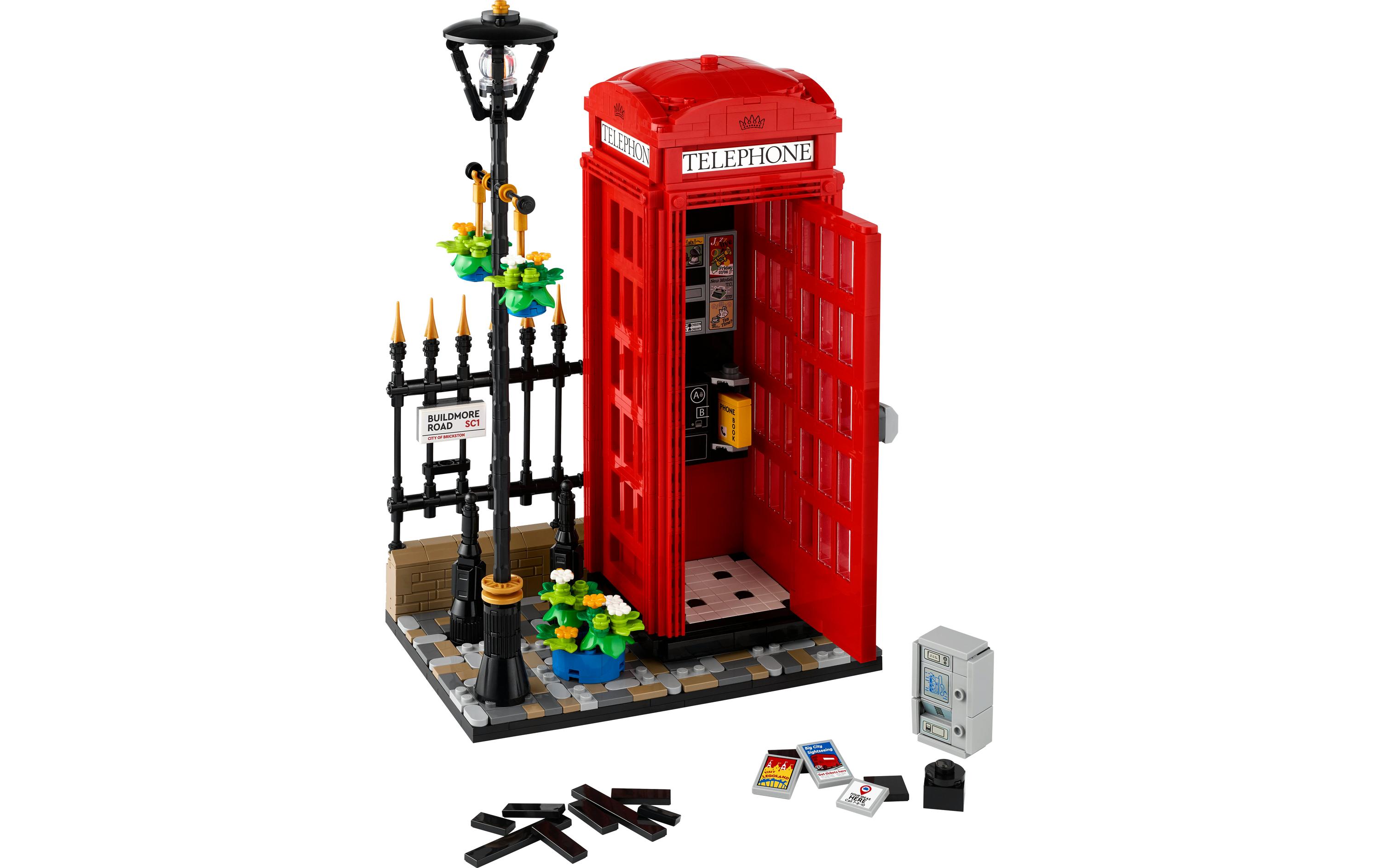 Ideas Rote Londoner Telefonzelle 21347<br>Nostalgisches Modell zum Bauen und Ausstellen
