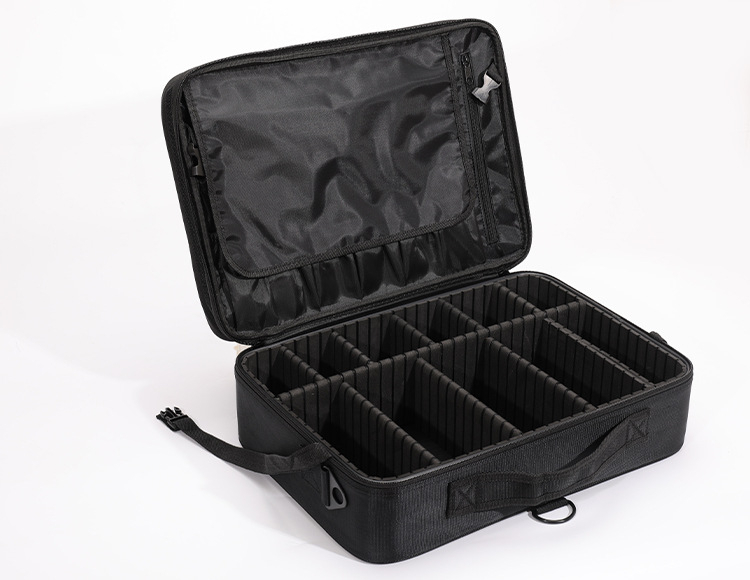 (39x13x28cm) Wasserabweisende Kosmetik Tasche Schminkkoffer Necessaire Beauty Make Up Organizer Reisetasche - Schwarz