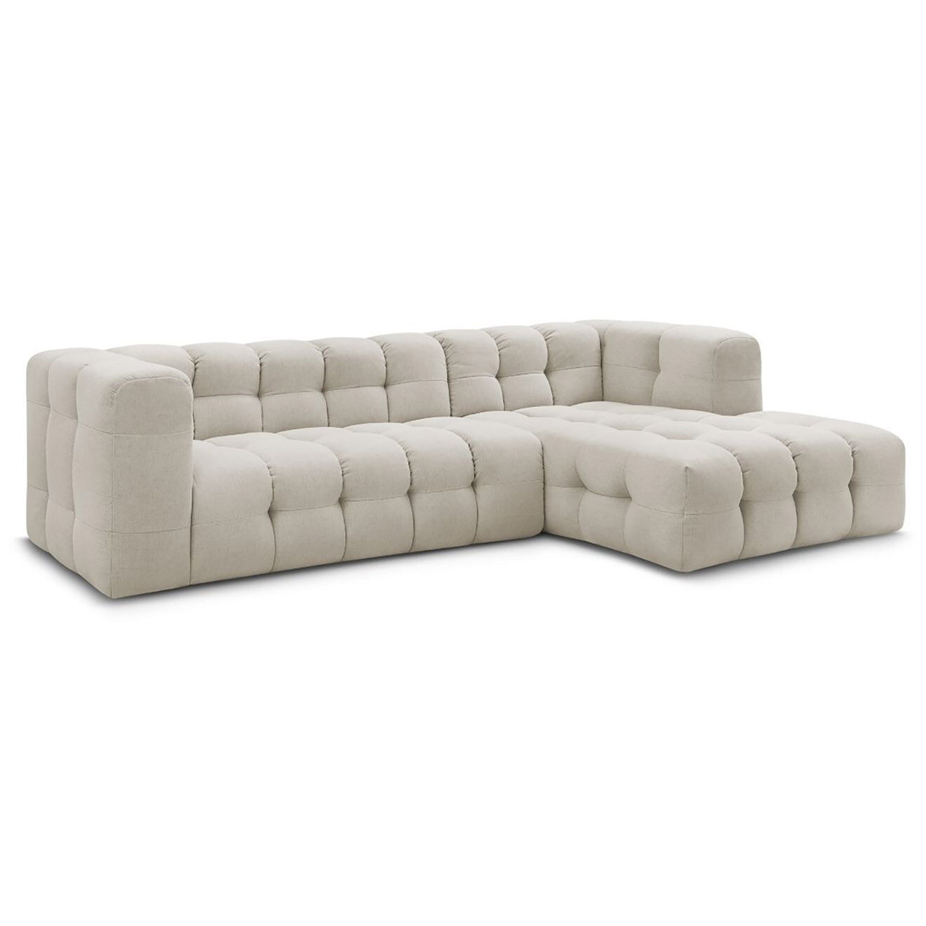 Bobochic Canapé d'angle droit cloud beige - 288x184x75 cm
