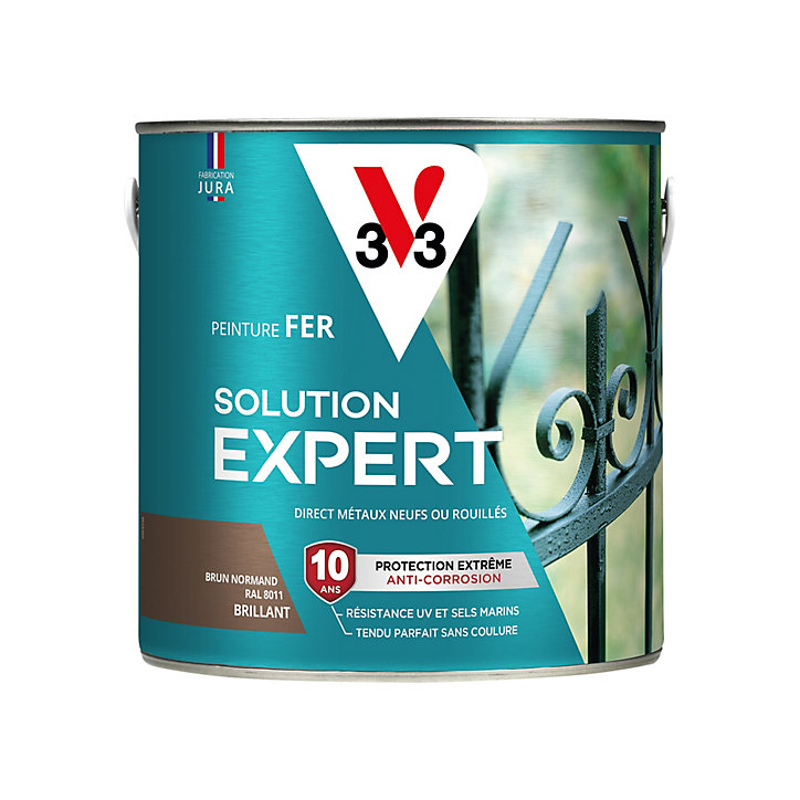 Peinture extérieure fer Solution expert brun normand brillant V33 2L