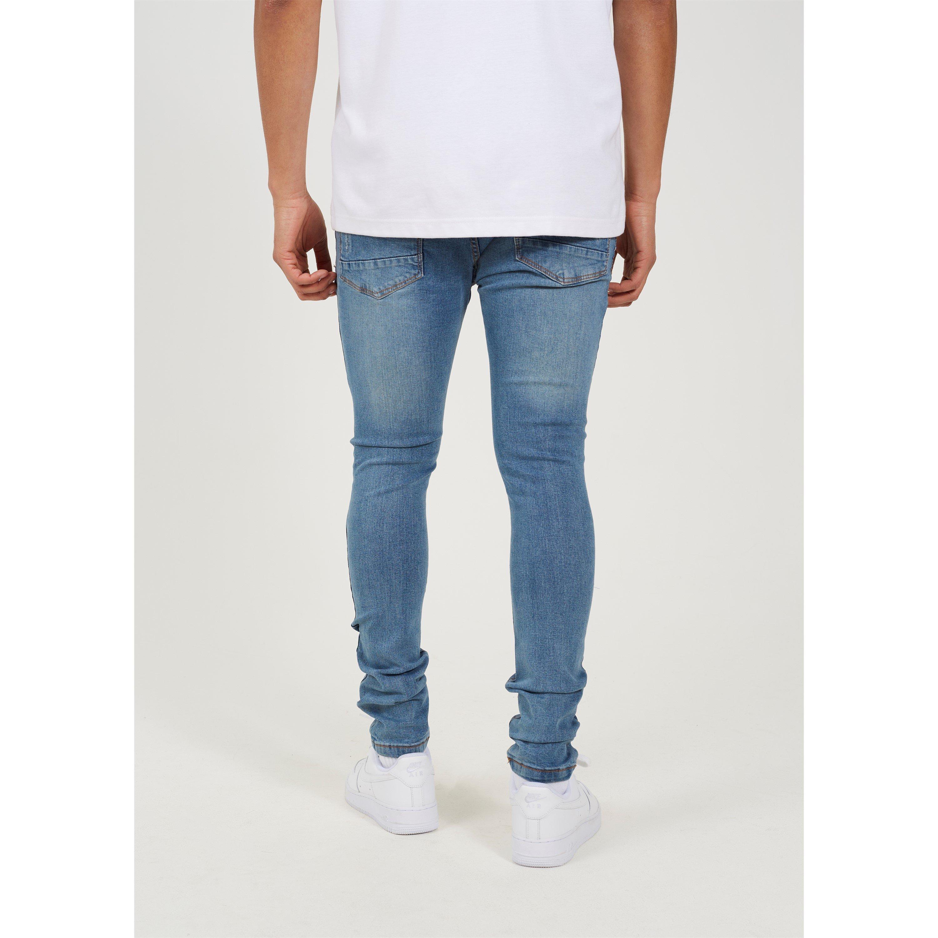 Brave Soul Blue Denim Skinny Jean with Rip Detail