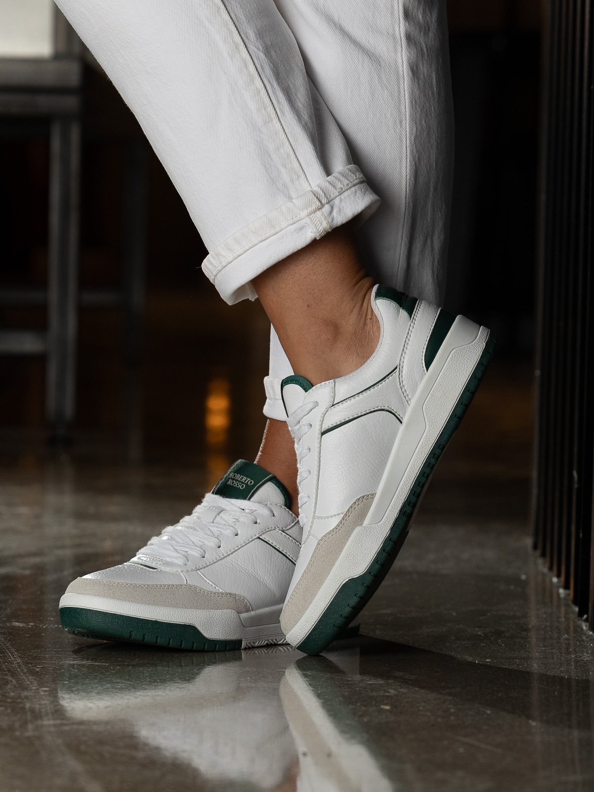 Ginna White Green - Trapes Sko