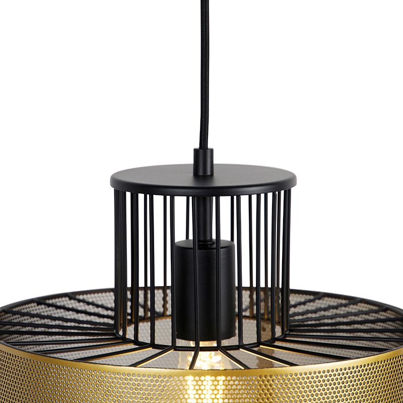 Design hanglamp goud met zwart 30 cm - Tess