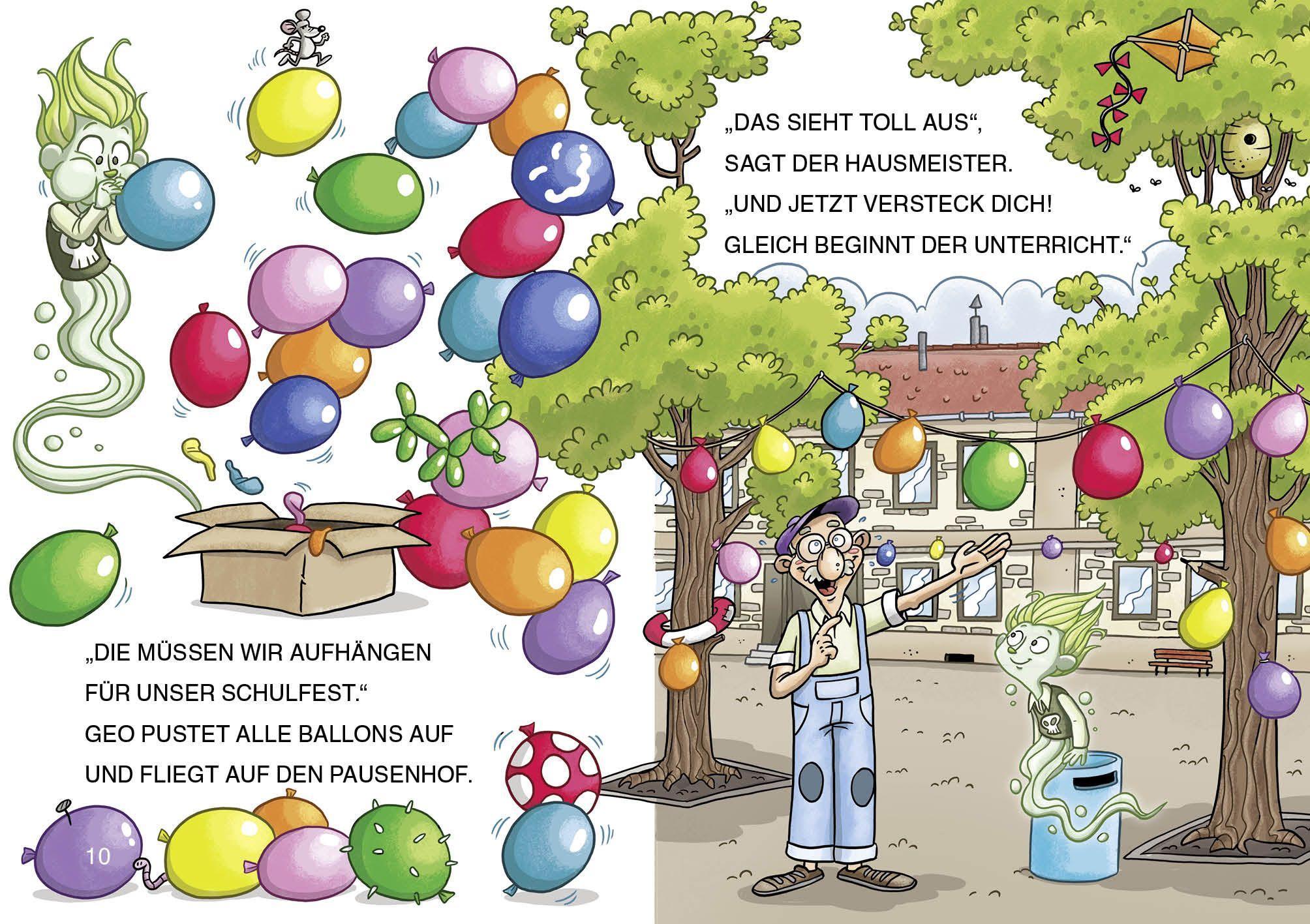 Leselöwen 1. Klasse - Ein Gespenst auf dem Schulhof (Großbuchstabenausgabe)