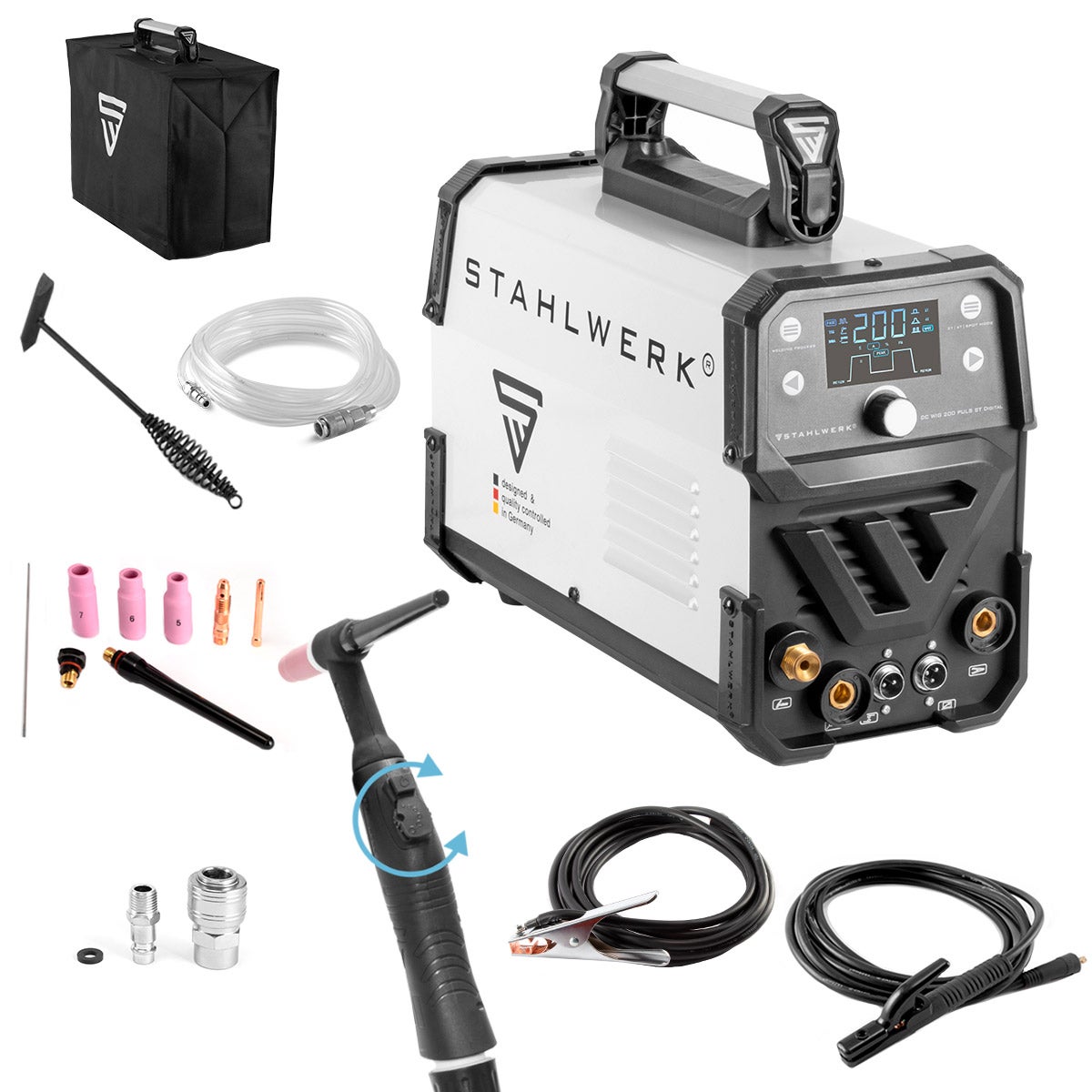 STAHLWERK lasapparaat DC TIG 200 Pulse ST Digitale MMA MMA Pulsfunctie