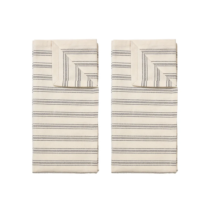 Broste Copenhagen - Karl Geschirrtuch 50 x 70 cm, schwarz / natur (2er-Set)