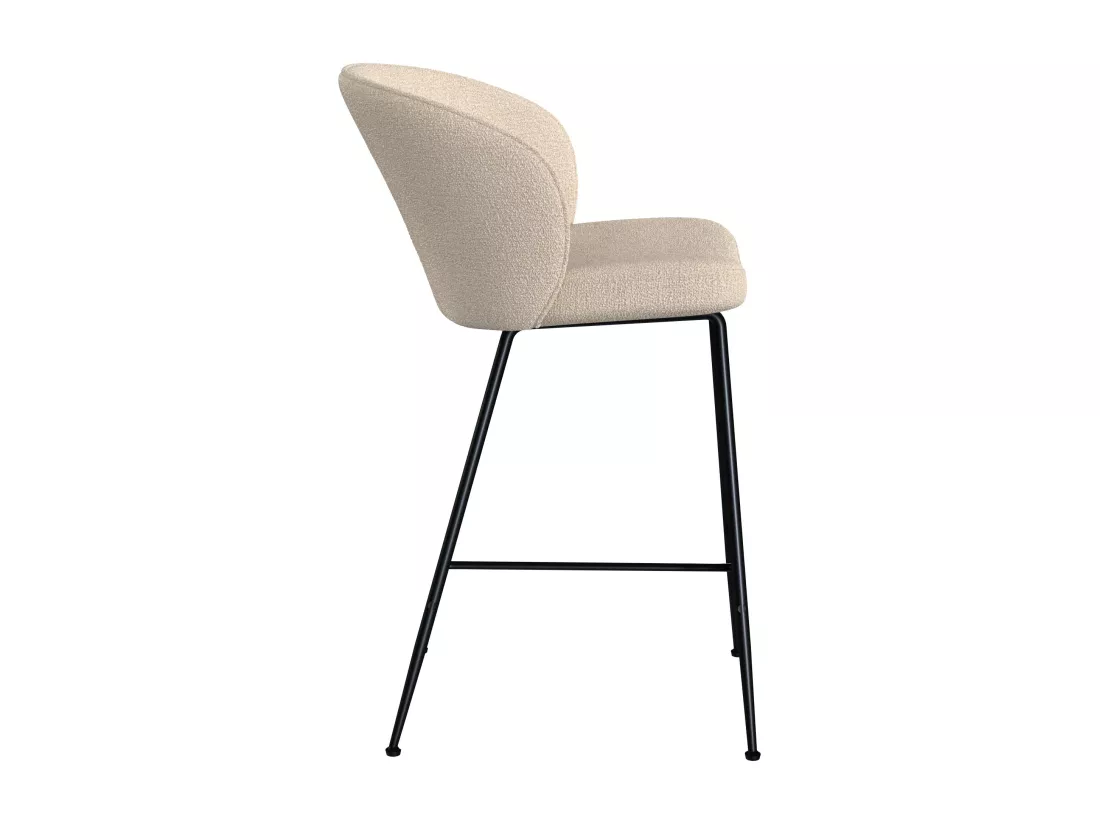 Lot de 2 chaises pour îlot central 66 cm en tissu bouclé beige - Groom