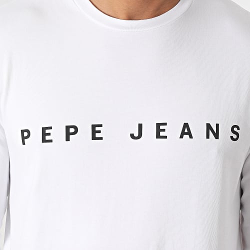 Tee Shirt Manches Longues Logo Blanc