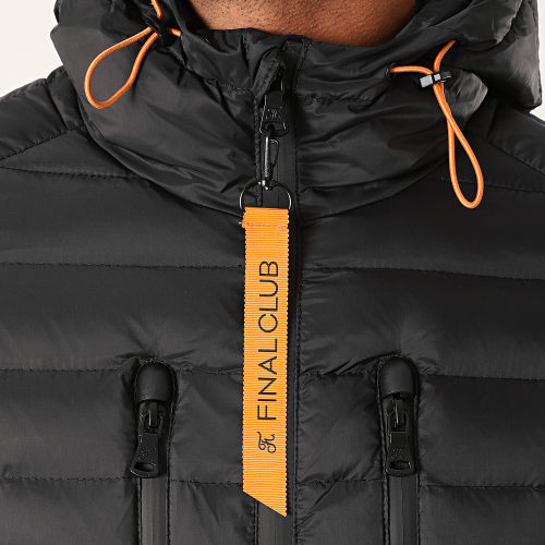Doudoune Capuche Premium Tech Noir Orange