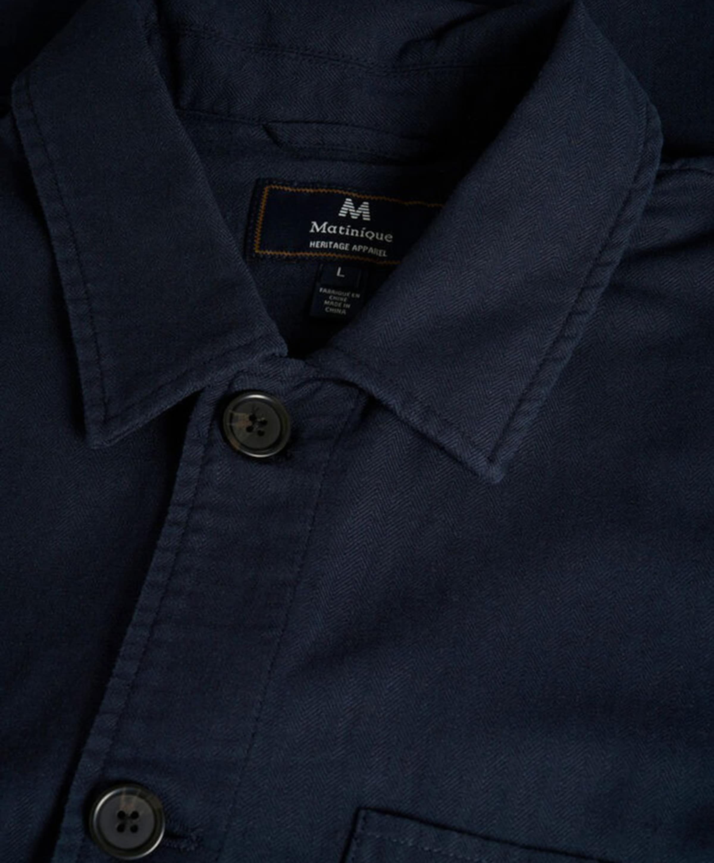 Matinique Heren overhemd lange mouw blauw