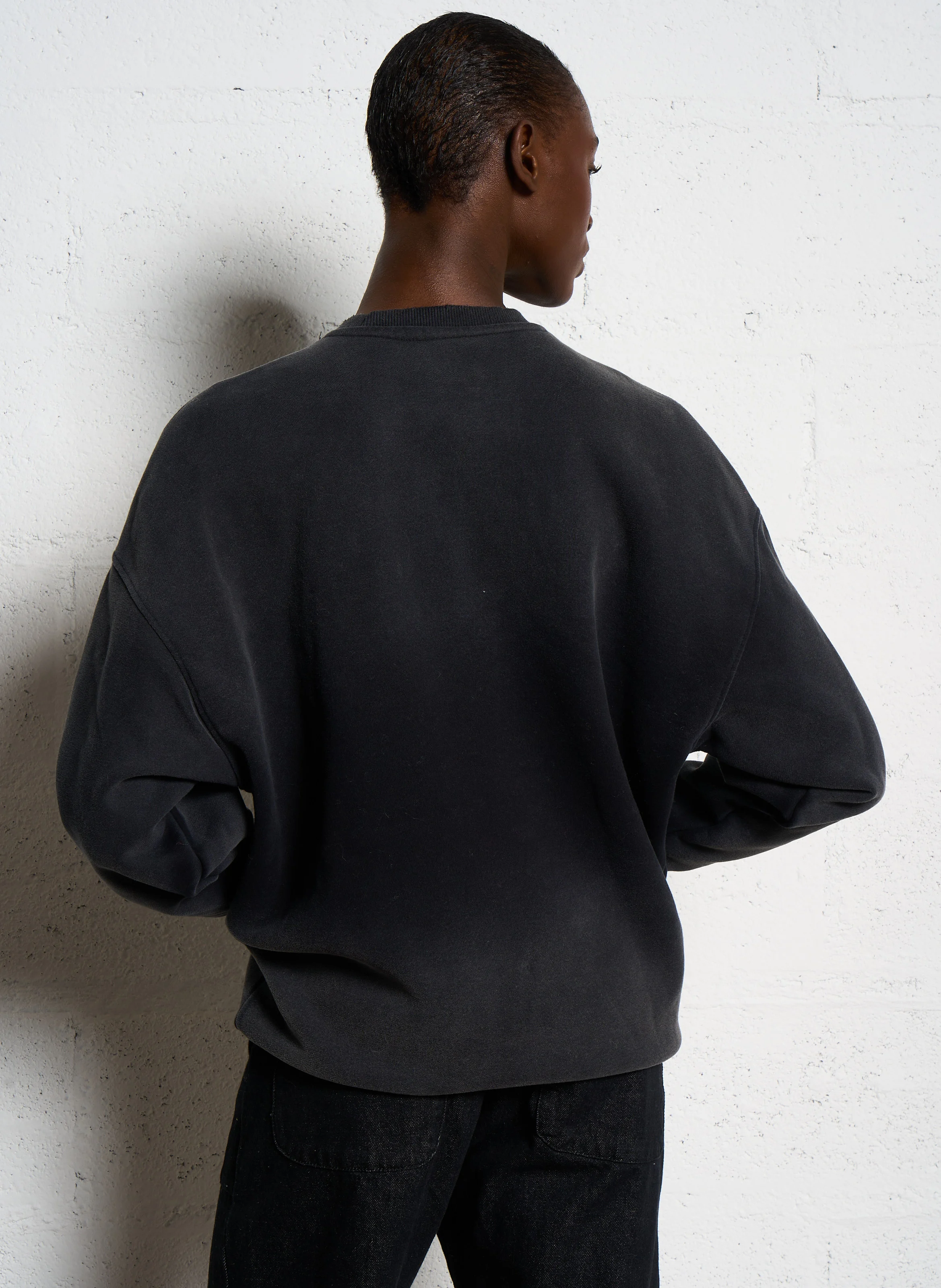 PIPER WASHINGTON - Sweat ample imprimé en coton mélangé | Noir