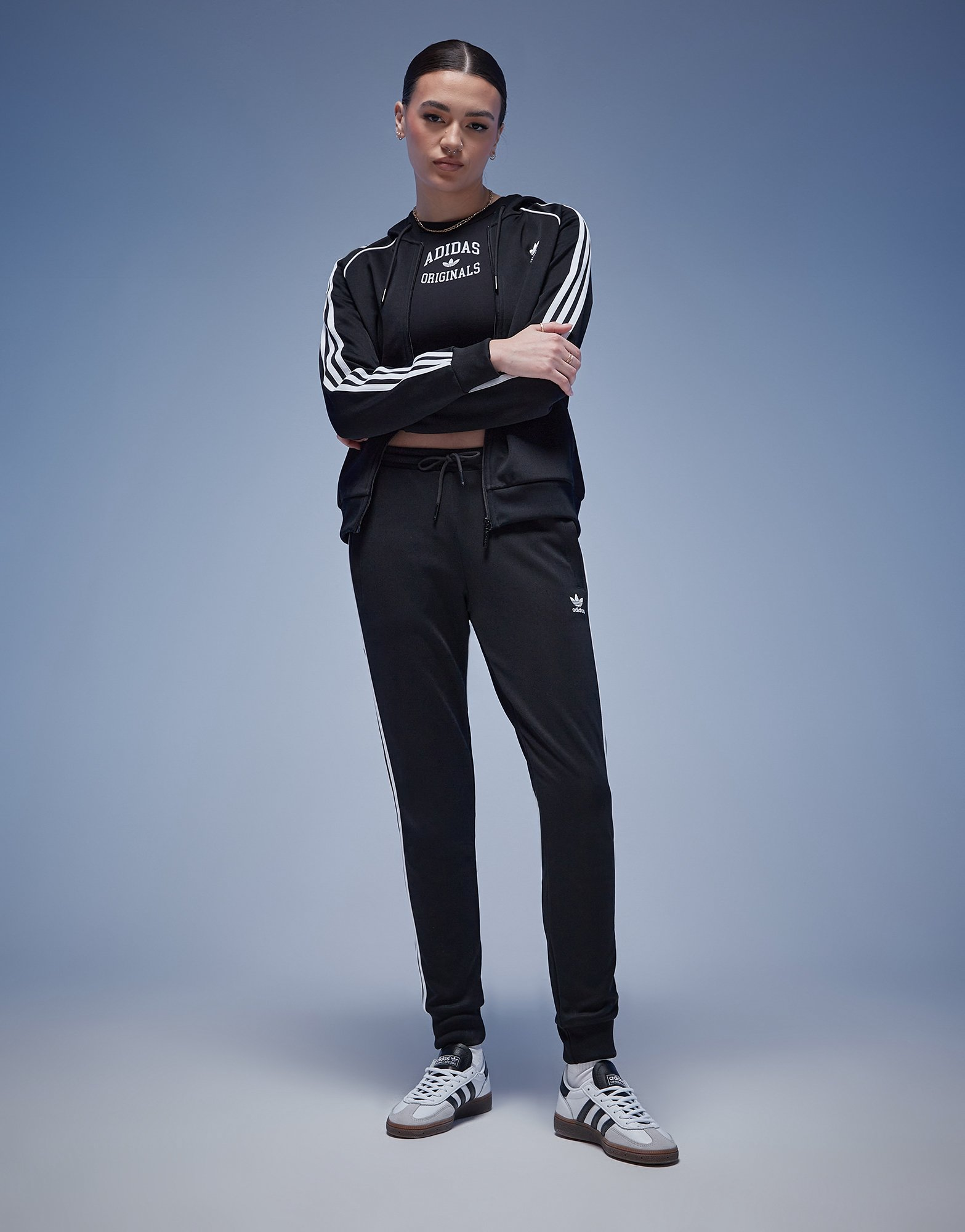 adidas Originals Sweat à Capuche Zippé 3 bandes Femme