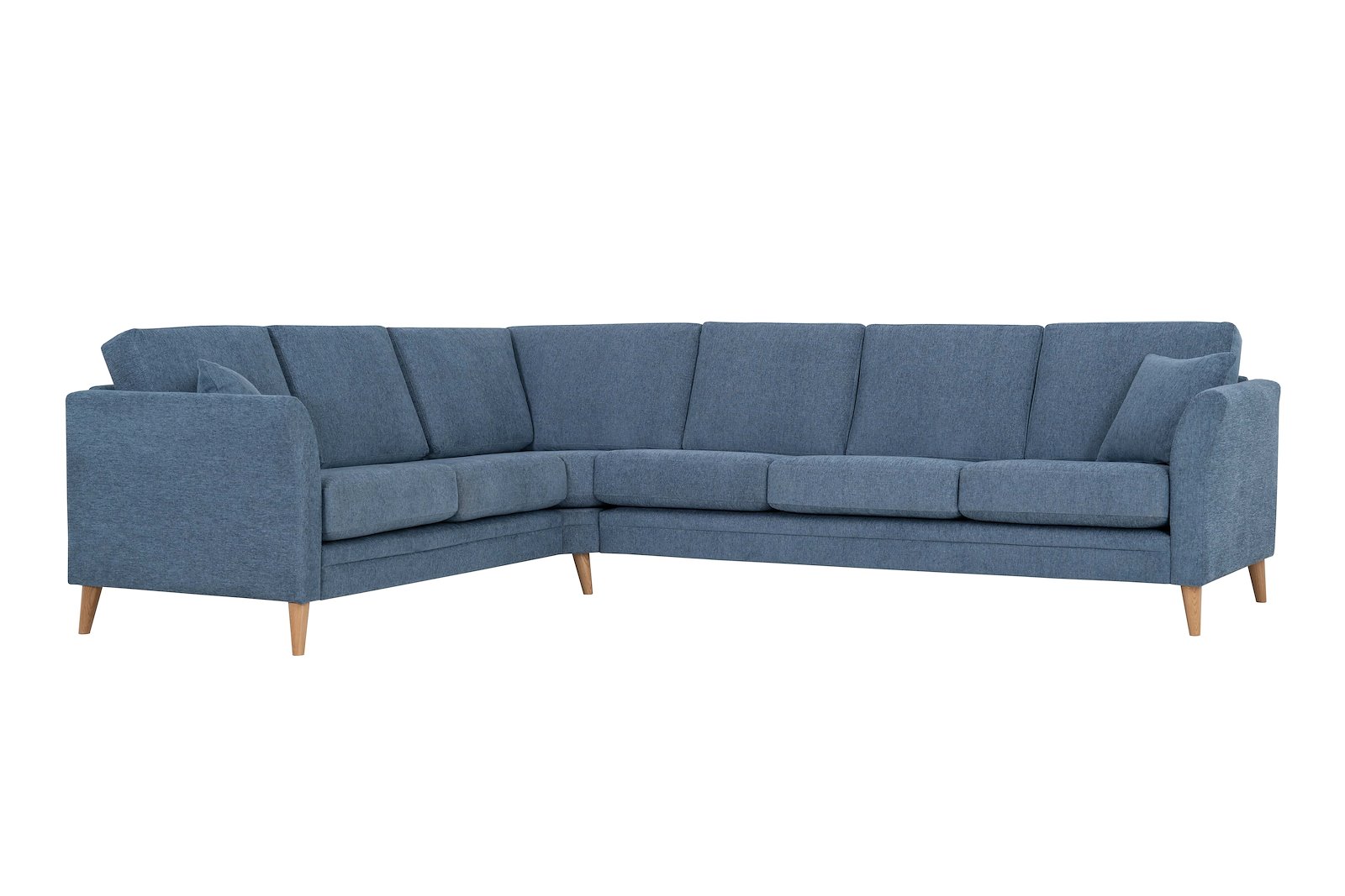 Eden hjørnesofa 23 hjørne i tekstil Thor 16/1 Light Blue med ben i eik natur 15137
