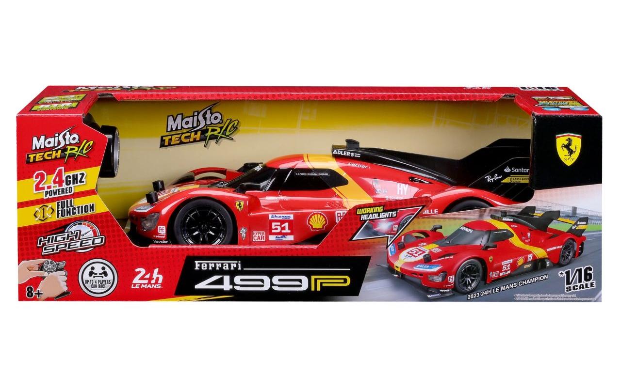 Rennwagen RC Ferrari 499P LMH 2023 1/16, RotFerngesteuertes Spielzeug