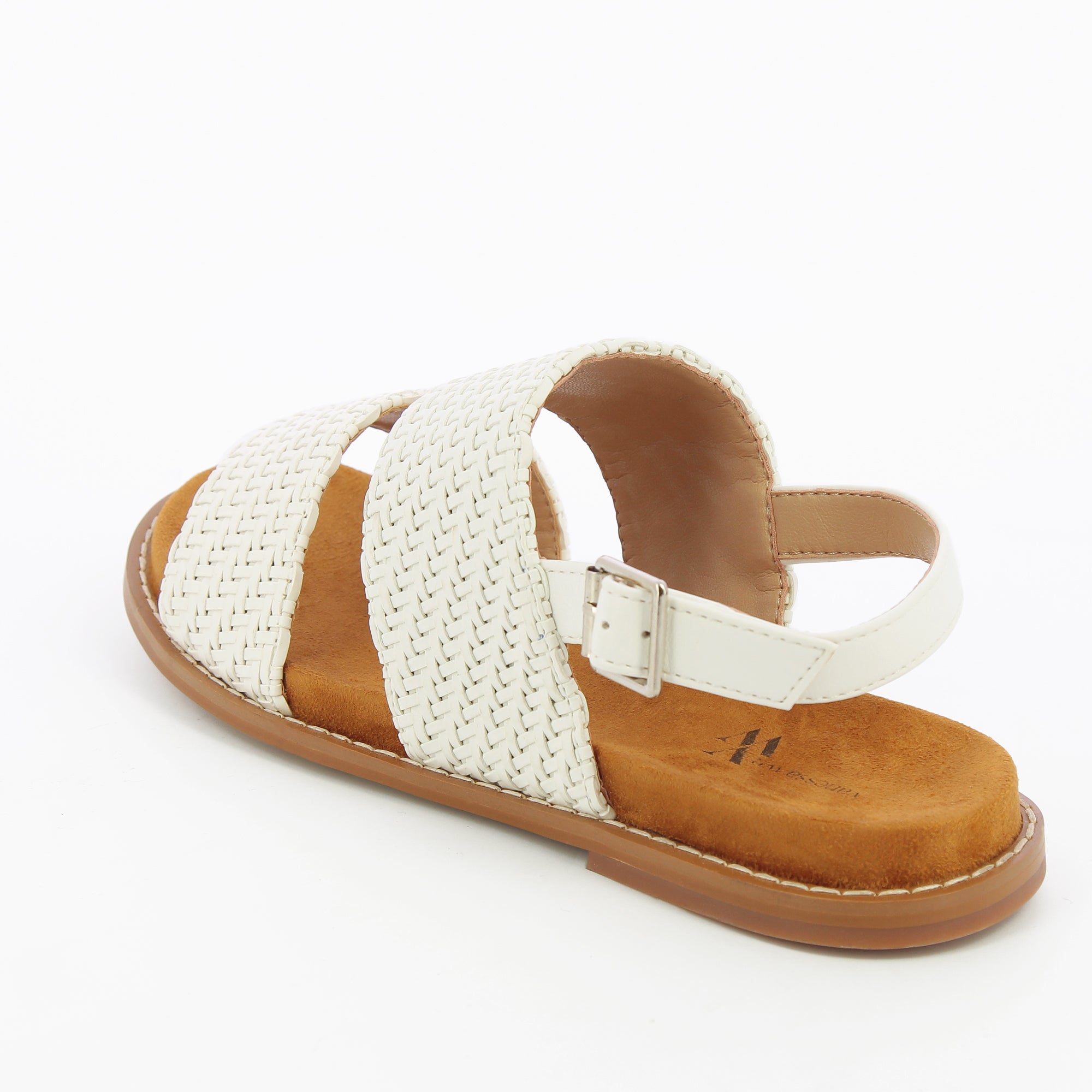 Sandales plates-Sandales plates Cassandre tressées blanches