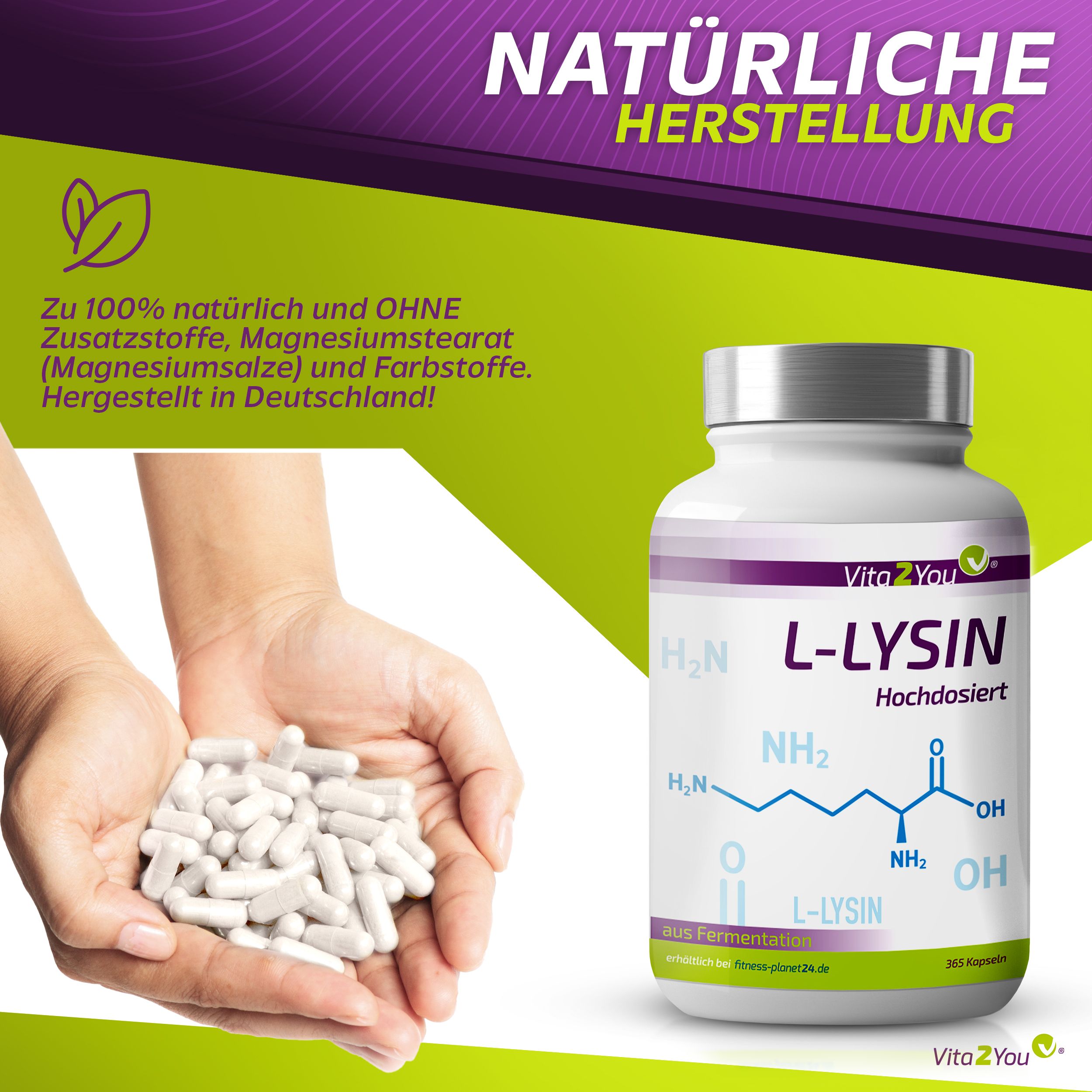 Vita2You L-Lysin 1200mg Kapseln