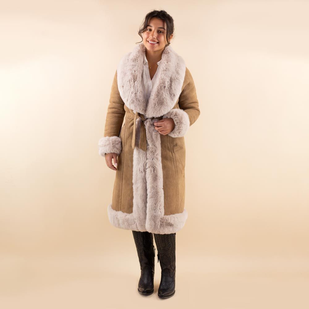 Afghan coat Razia bruin