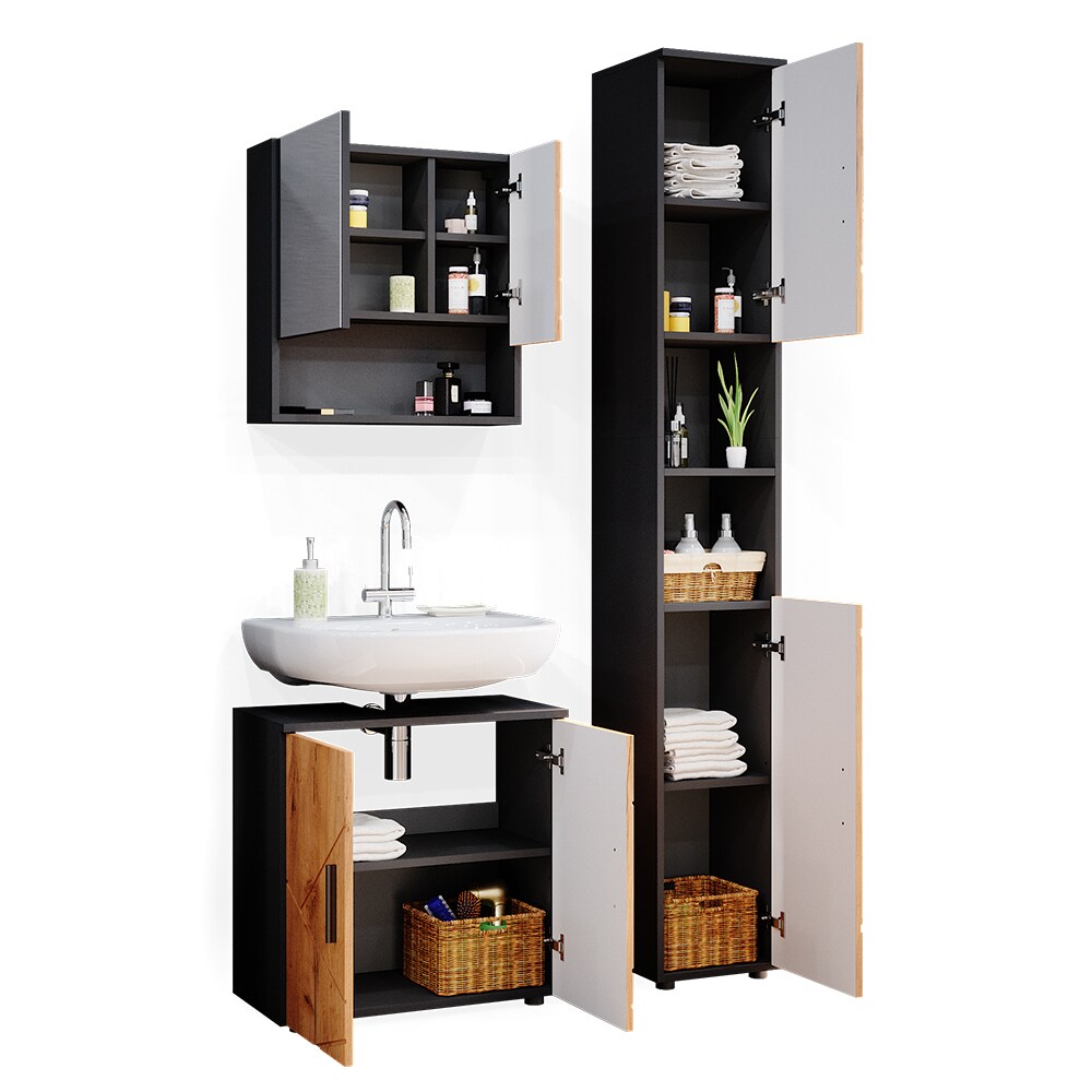Vicco Badmöbel Set Badezimmermöbel Irma Spiegelschrank Unterschrank Hochschrank