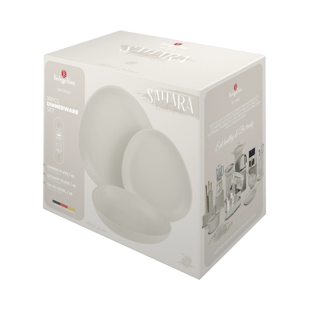 Berlinger Haus 18-teiliges Tellerset Oval Sahara Collection