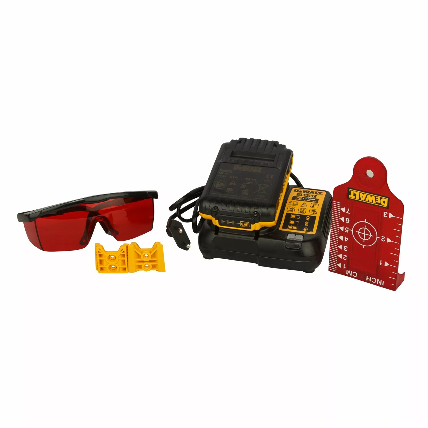 DeWALT DCE074D1R 18V Rotatie laser set incl. ontvanger in koffer - Rood - 45m - IP54