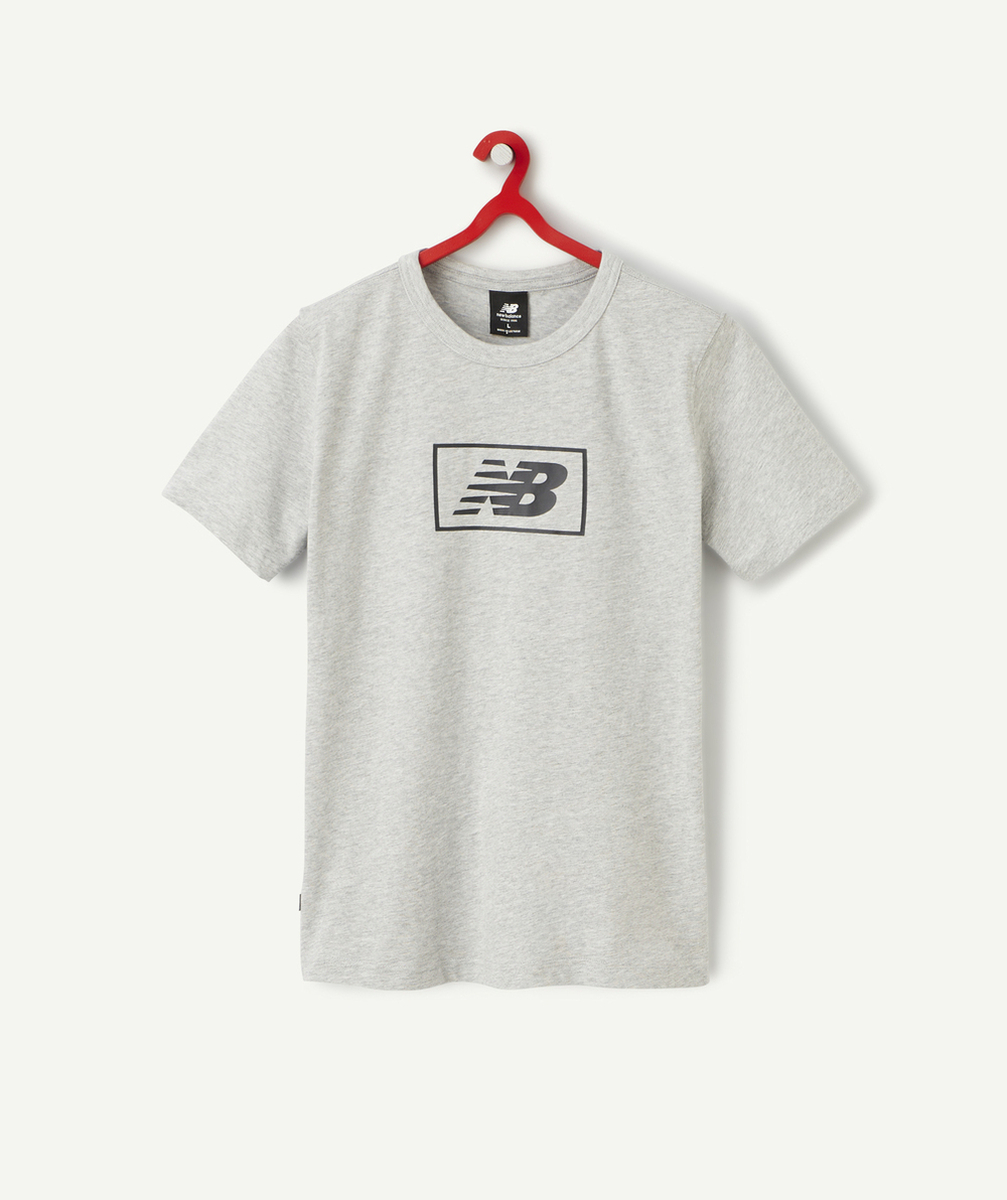 NEW BALANCETEE-SHIRT MANCHES COURTES GRIS ENFANT LOGO NOIR