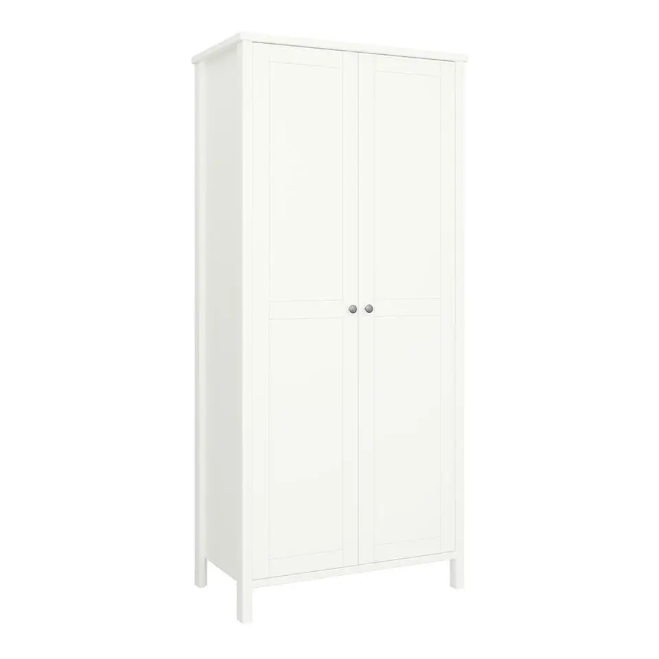 Hioshop Trone kledingkast 2 deuren- wit gelakt