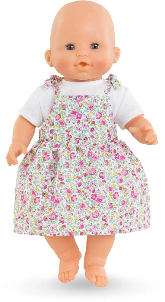 BB36 - ROBE JARDIN EN FLEURS - VETEMENT POUR POUPON 36CM - COROLLE VETEMENTS