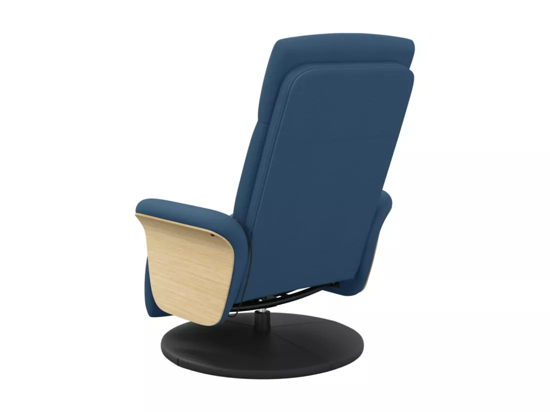 Fauteuil inclinable de massage avec repose-pieds bleu tissu