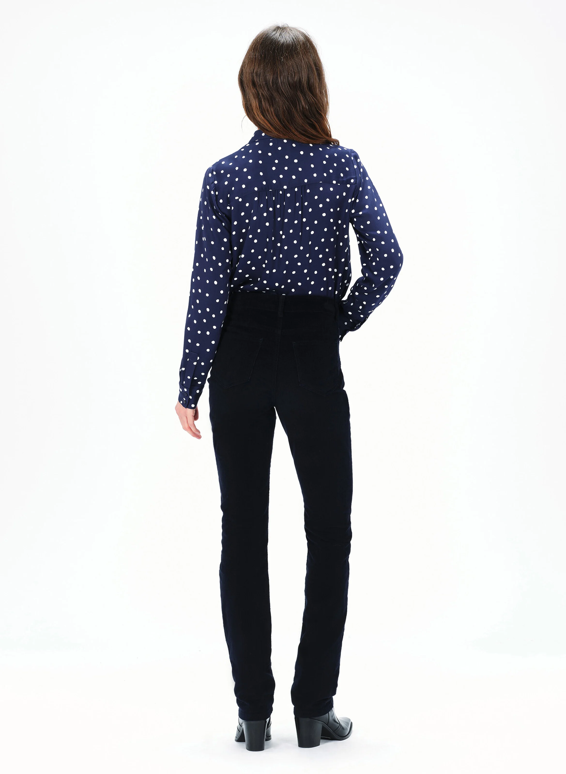 PCHICAGOV - Pantalon droit en coton mélangé | Bleu