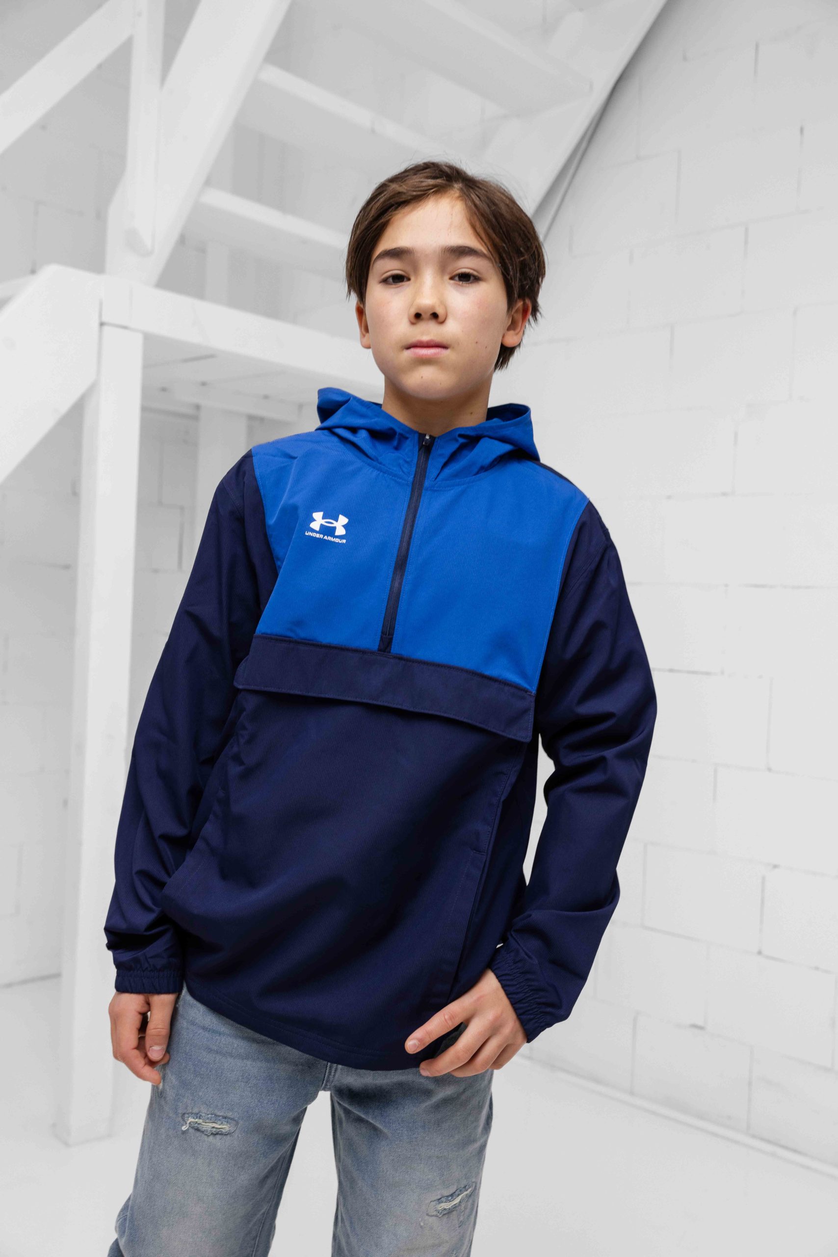 Under Armour Challenger Anorak Windbreaker Kids Donkerblauw