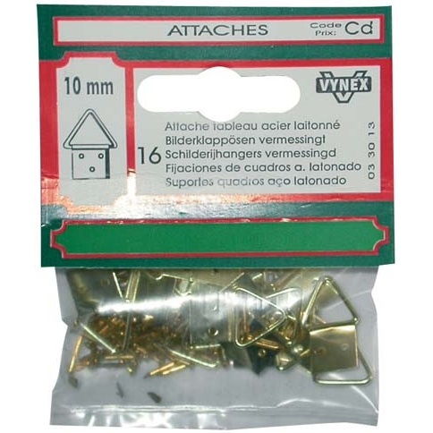 Attache tableau triangle laiton 10mm sc