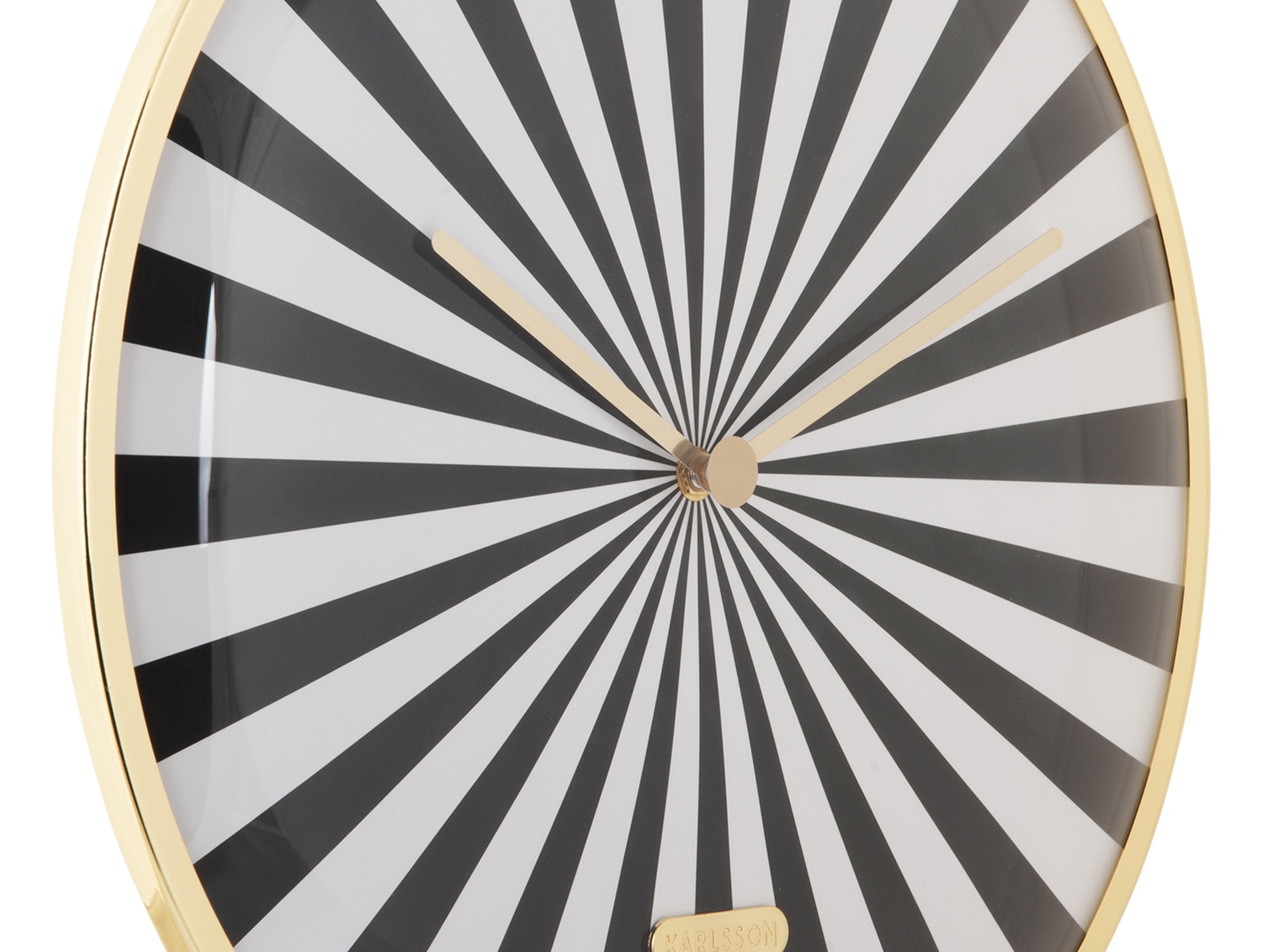 Wall clock Candy Swirl Dome black & white