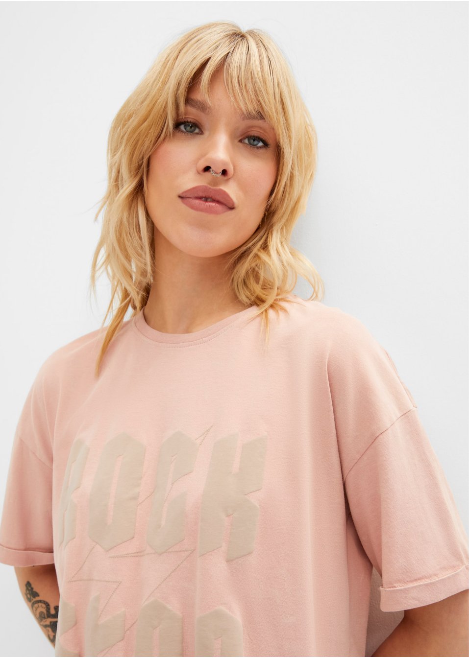 T-shirt oversize imprimé en coton