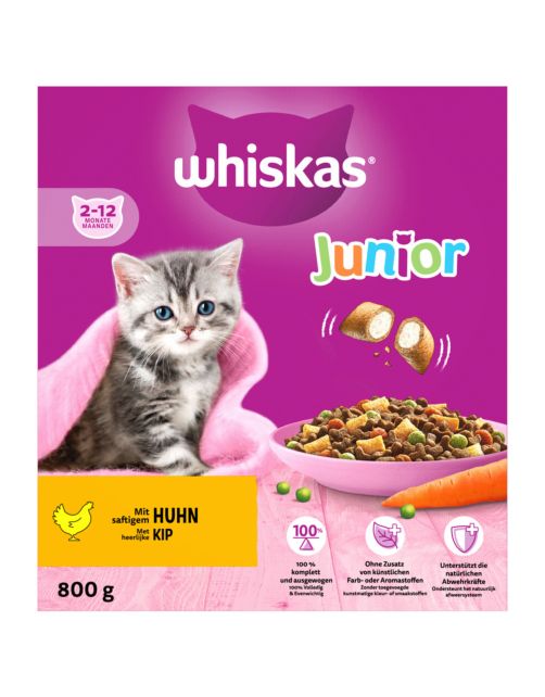 Whiskas Brokjes Junior - Kattenvoer - Kip 800 g
