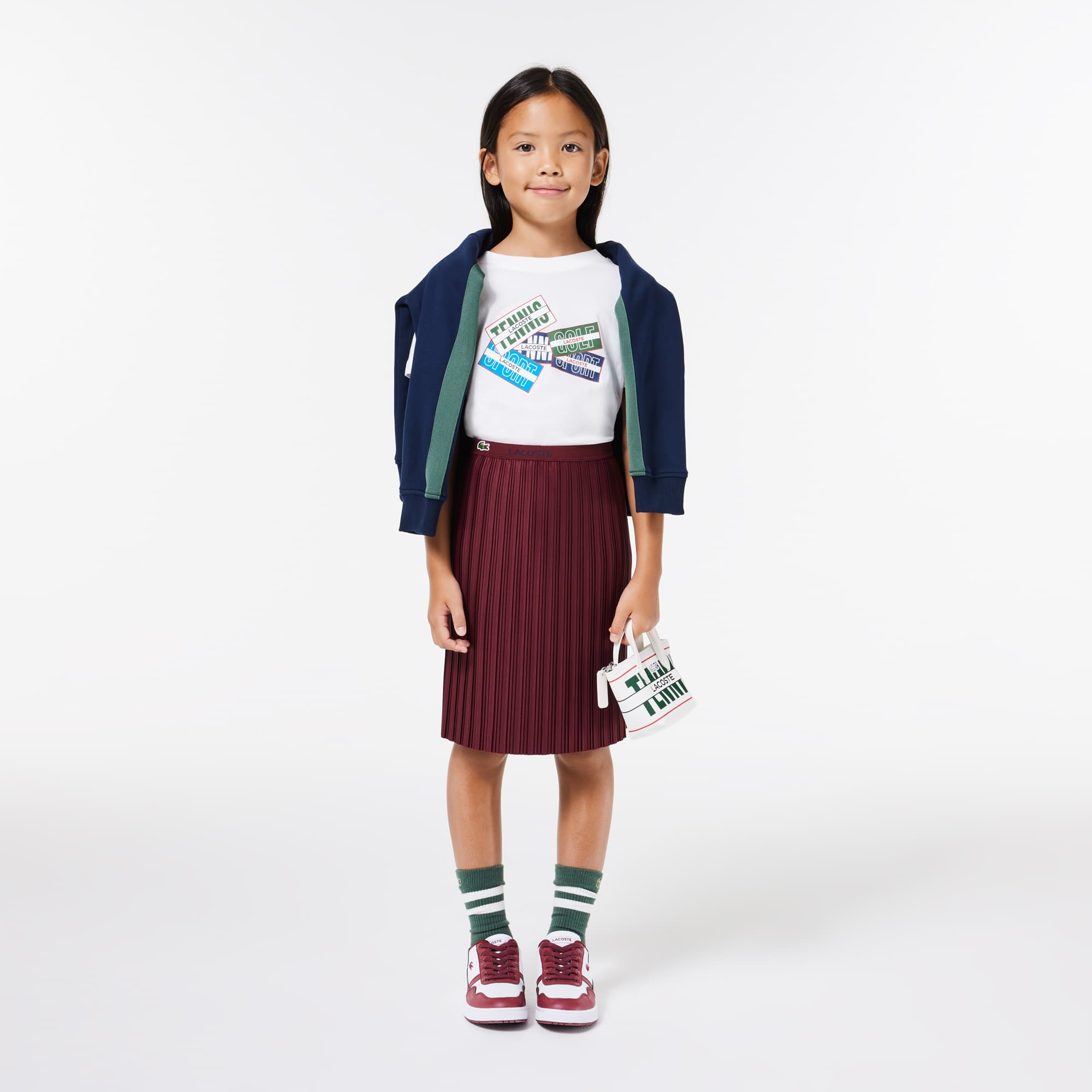 Jupe plissée fille Lacoste en jersey Pantalons & Robes - Rouge - Lacoste - Fille