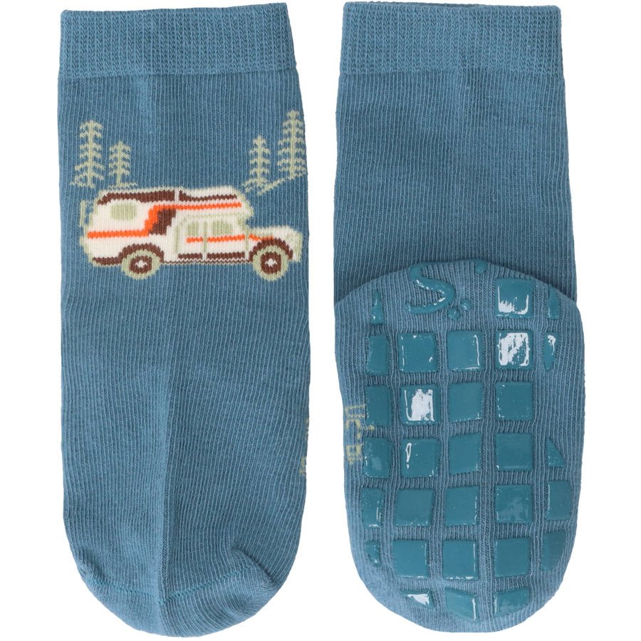 Sterntaler ABS-Söckchen Doppelpack CamperBär mittelblau