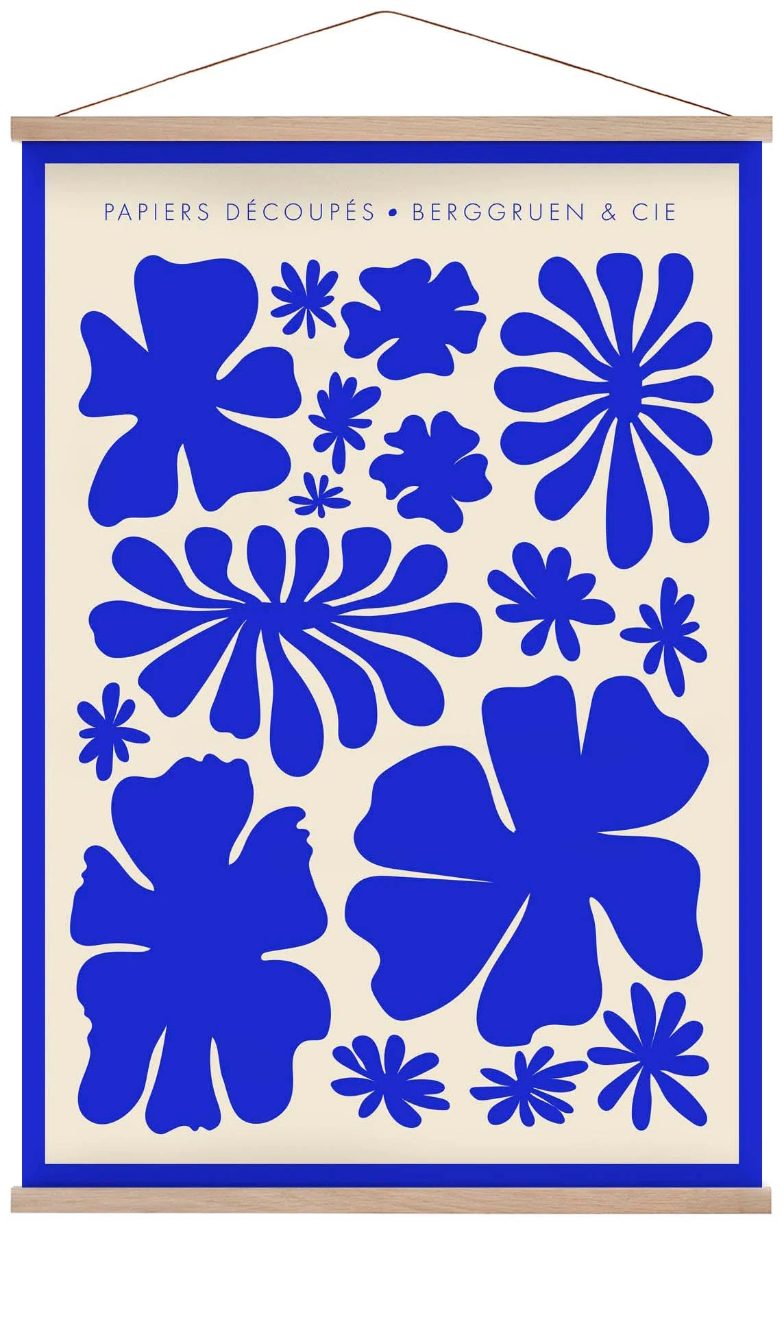 Groovy Flowers blue Papiers Découpés Kunstausstellung