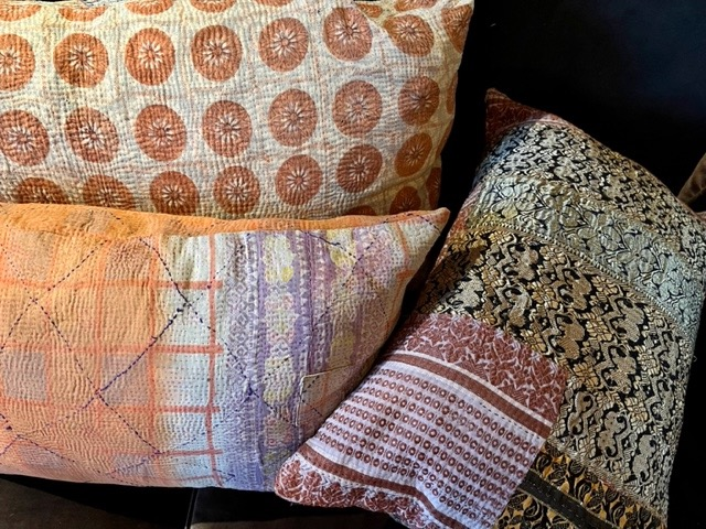 Kussen Kantha vintage 40x60 cm soft pink