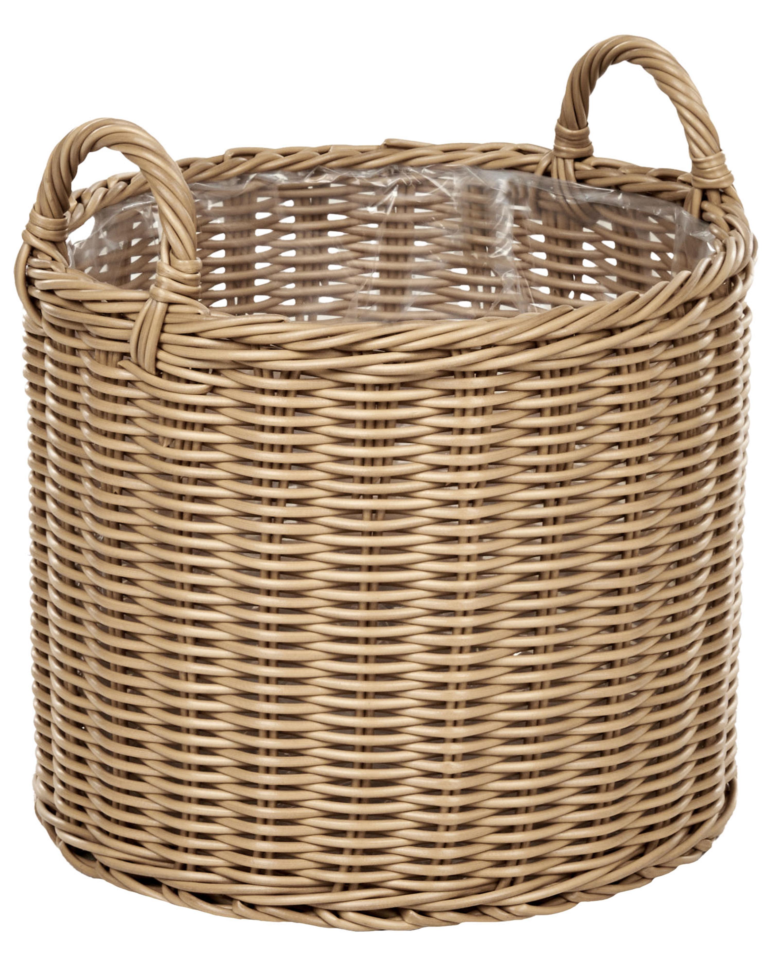 Set van 3 bloempotten PENDULA PE rotan 33/37/45 cm Natuurlijk